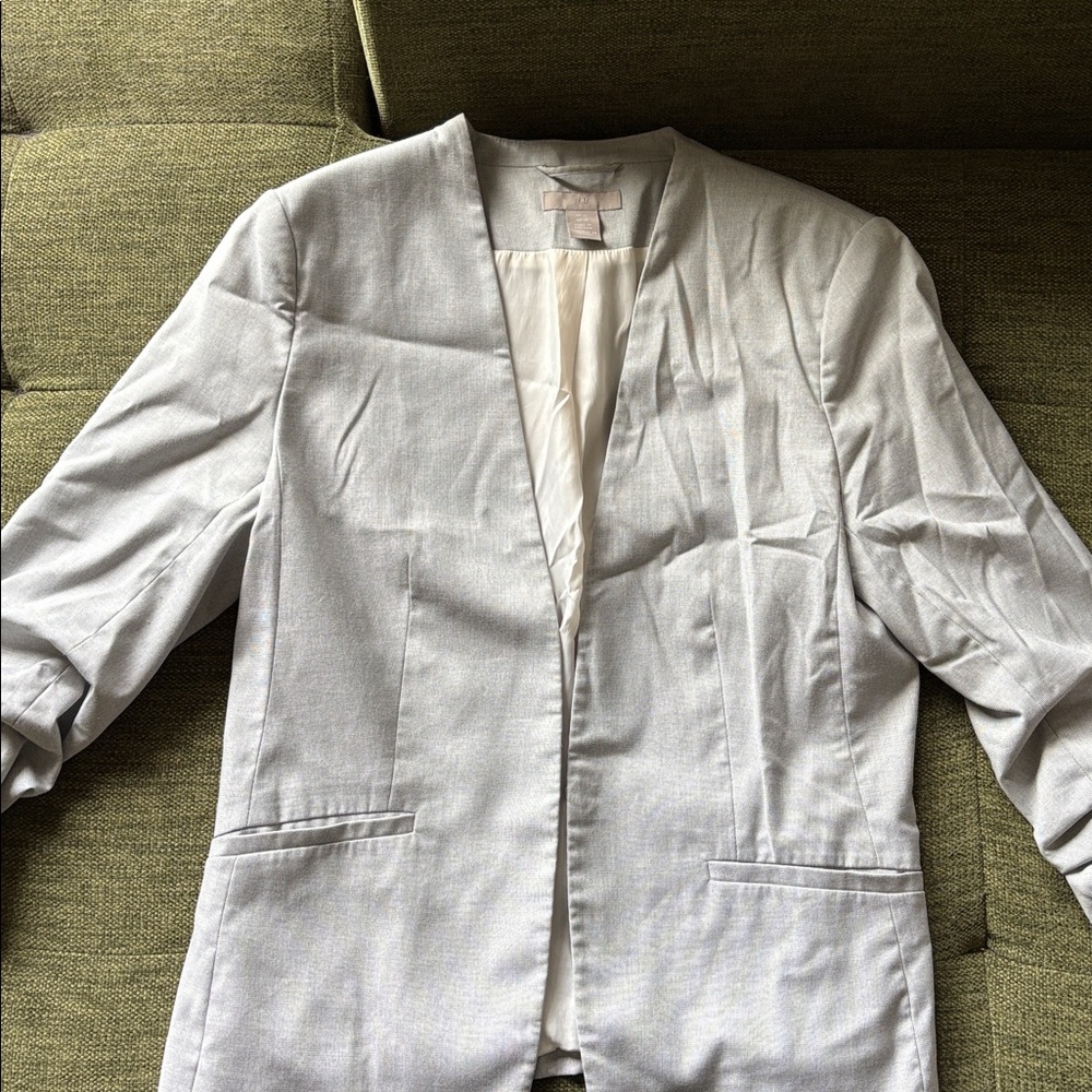 H&M Gray Textured Blazer